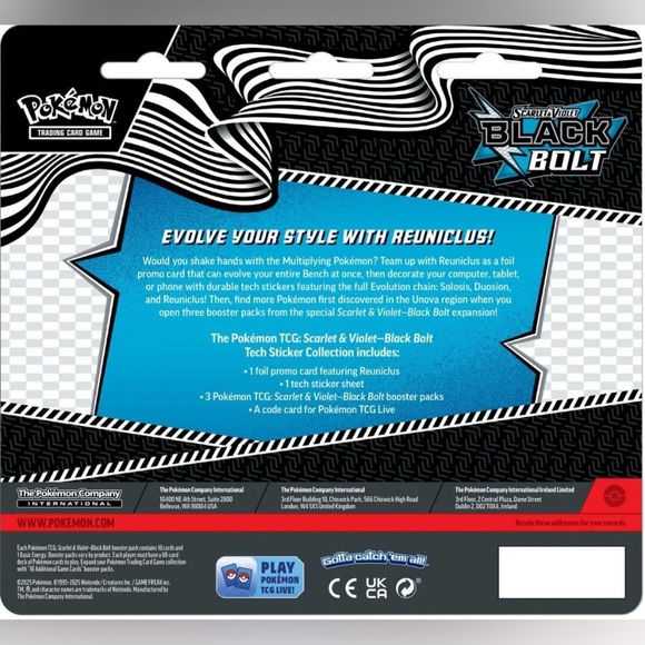 Pokemon Scarlet & Violet Black Bolt Tech Sticker Collection - Picture 2 of 4